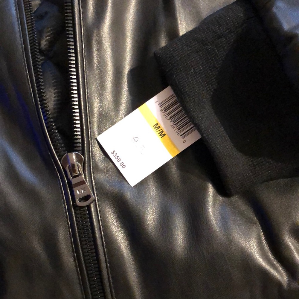 Michael Kors Black Faux Leather Jacket for Men - Picture 3 of 9